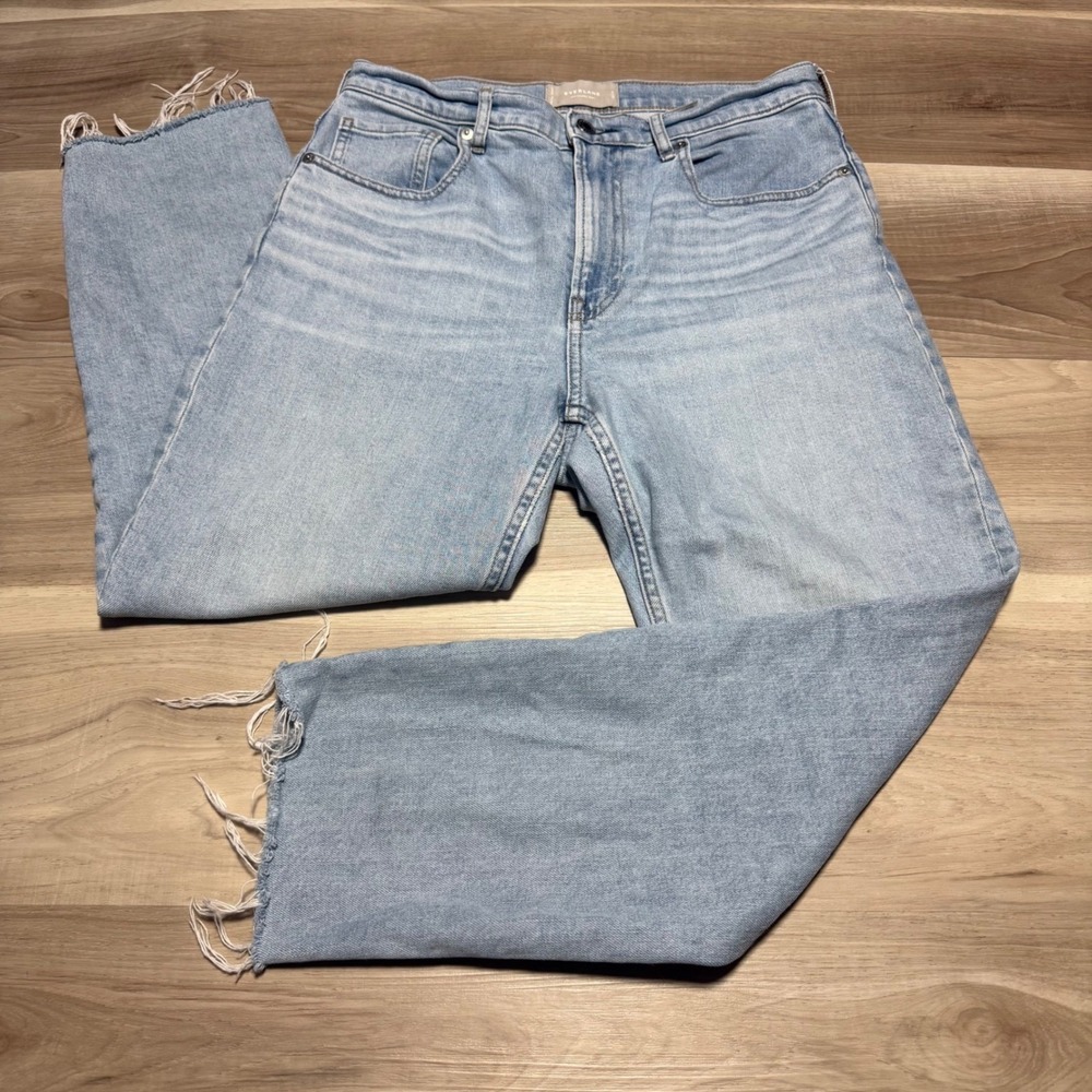 Everlane The Cheeky Jean Womens 30 Light Blue High Rise Straight Crop‎ Denim